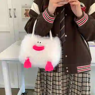 布依诺 搞怪丑萌香肠嘴可爱小众 毛绒拼涤纶 斜挎包单肩包手提包 常规 女款 多色