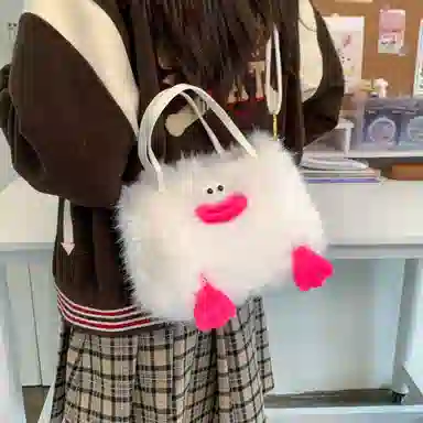 布依诺 搞怪丑萌香肠嘴可爱小众 毛绒拼涤纶 斜挎包单肩包手提包 常规 女款 多色