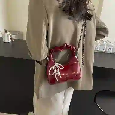 BrandName Pleated Tote Bag