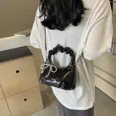 BrandName Pleated Tote Bag