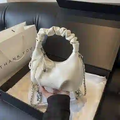 BrandName Pleated Tote Bag