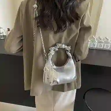 BrandName Pleated Tote Bag