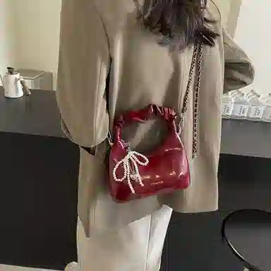 BrandName Pleated Tote Bag