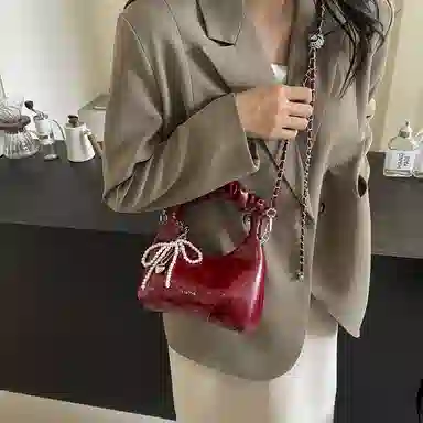 BrandName Pleated Tote Bag