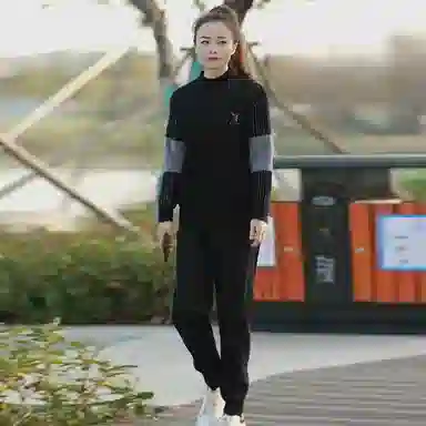 捷帕 韩系时尚保暖舒适条纹拼色仿水貂绒长袖毛线打底衫美式潮牌圆领套头情侣休闲通勤简约百搭针织衫 男女同款