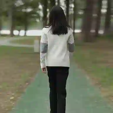捷帕 韩系时尚保暖舒适条纹拼色仿水貂绒长袖毛线打底衫美式潮牌圆领套头情侣休闲通勤简约百搭针织衫 男女同款