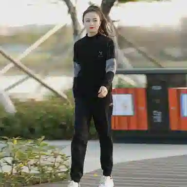 捷帕 韩系时尚保暖舒适条纹拼色仿水貂绒长袖毛线打底衫美式潮牌圆领套头情侣休闲通勤简约百搭针织衫 男女同款