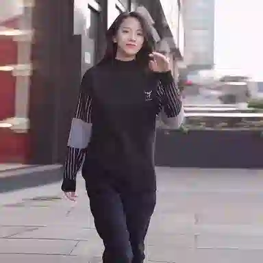 捷帕 韩系时尚保暖舒适条纹拼色仿水貂绒长袖毛线打底衫美式潮牌圆领套头情侣休闲通勤简约百搭针织衫 男女同款