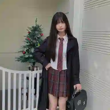 冰淇淋与鲸 纯色休闲长款翻领长袖风衣 女款