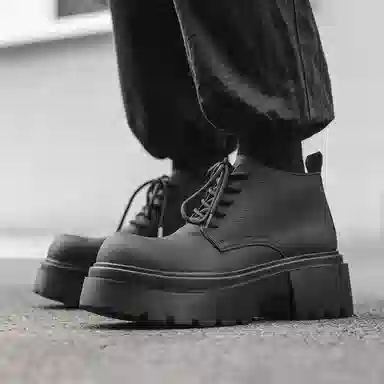 超纤皮 英伦风尚时尚舒适之选 短靴 男款 经典黑色