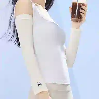 玖慕 可爱熊猫紫外线薄透气 防晒袖 女款