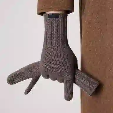 玖慕 毛线 针织秋冬保暖加厚户外骑行开车礼盒包装 绵羊毛 绒线手套 男款