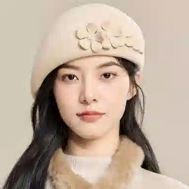 玖慕 复古千金礼帽显脸小八角报童帽韩系画家帽 绵羊毛 贝雷帽 女款