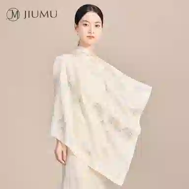 玖慕 国风方巾丝绸披肩真丝 桑蚕丝 丝巾 女款