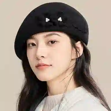 玖慕 复古千金礼帽显脸小八角报童帽韩系画家帽 绵羊毛 贝雷帽 女款