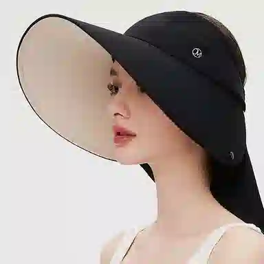 玖慕 遮阳帽太阳帽空顶帽凉帽夏季户外遮脸防紫外线 聚酯纤维 防晒帽 女款