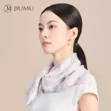 玖慕 国风方巾丝绸披肩真丝 桑蚕丝 丝巾 女款