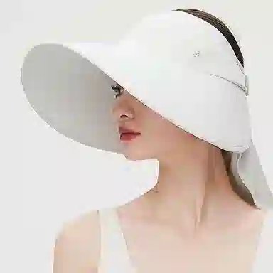 玖慕 遮阳帽太阳帽空顶帽凉帽夏季户外遮脸防紫外线 聚酯纤维 防晒帽 女款