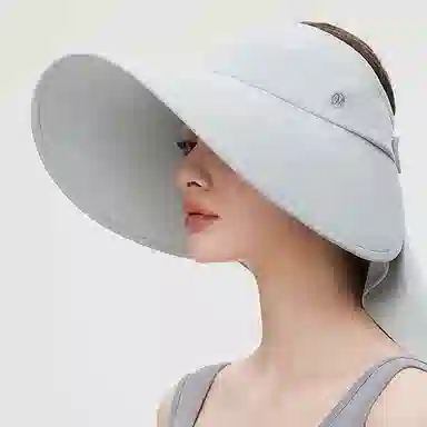 玖慕 遮阳帽太阳帽空顶帽凉帽夏季户外遮脸防紫外线 聚酯纤维 防晒帽 女款