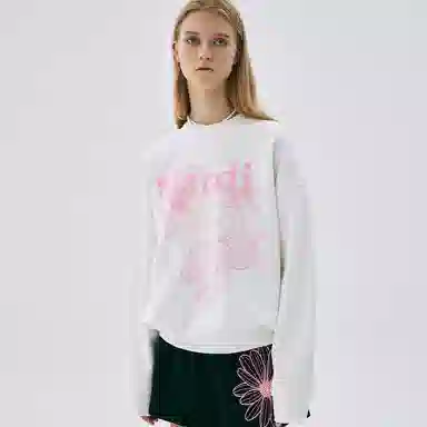 MARDI MERCREDI SS25 SWEATSHIRT TRIPLE FLOWER_WHITE PINK