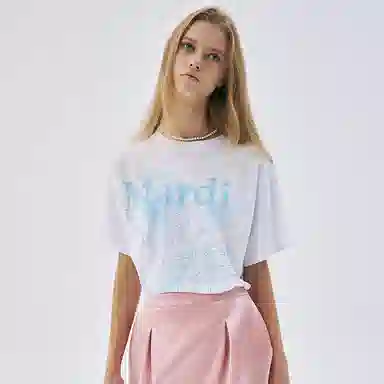 MARDI MERCREDI TSHIRT TRIPLE FLOWER_WHITE SKY SS25T
