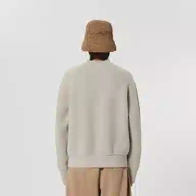 速写 纯色宽松舒适简约通勤日常休闲圆领套头卫衣 男女同款 黑色驼杏色
