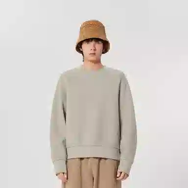 速写 纯色宽松舒适简约通勤日常休闲圆领套头卫衣 男女同款 黑色驼杏色