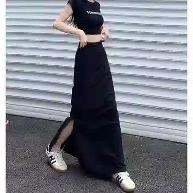 桴生 欧美风设计感开叉修身包臀通勤半身裙休闲长裙 女款