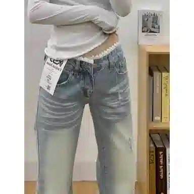 桴生 美式微喇拖地裤牛仔裤 女款