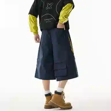 PANDA ADEVIL Detachable Stripe Cargo Shorts