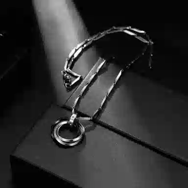 匹克 交织三环 钛钢 项链 男女同款情侣款