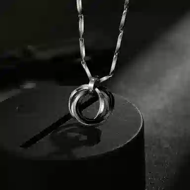 匹克 交织三环 钛钢 项链 男女同款情侣款