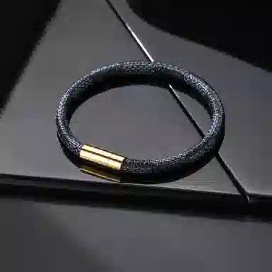 匹克 磁吸扣深灰蓝编织 钛钢 手环 男女同款情侣款