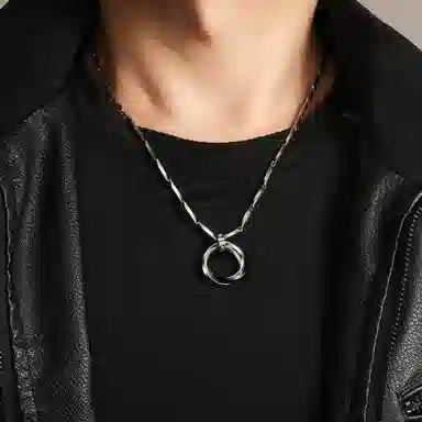 匹克 交织三环 钛钢 项链 男女同款情侣款