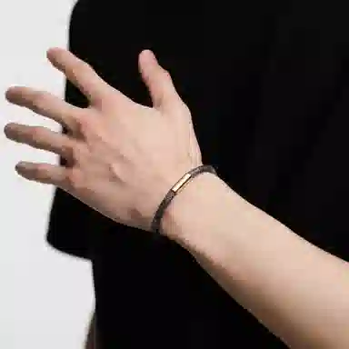 匹克 磁吸扣深灰蓝编织 钛钢 手环 男女同款情侣款