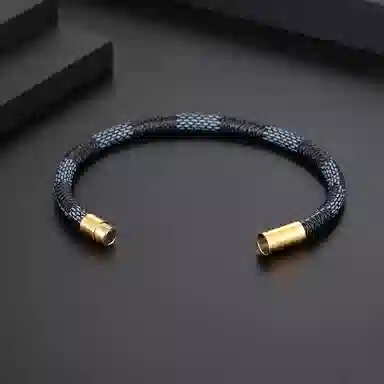 匹克 磁吸扣深灰蓝编织 钛钢 手环 男女同款情侣款