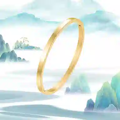 华髻 国潮光面纽扣手镯 男女同款 潮流个性时尚百搭手镯 高级感素圈纽扣手镯 欧美情侣送女生