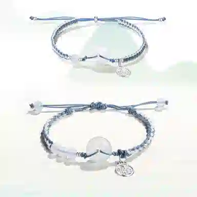 华髻 新中式国风平安扣 平安喜乐 复古民族风国潮福牌小众设计 平安扣顺遂事事如意 合金 手链 男女同款情侣款