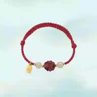 华髻 新中式国风福牌 生肖龙年本命年手工编织红绳 十二生肖绳 高级感转运珠精致可调节 合金 手链 男女同款情侣款 礼盒装