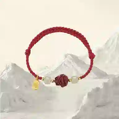 华髻 新中式国风福牌 生肖龙年本命年手工编织红绳 十二生肖绳 高级感转运珠精致可调节 合金 手链 男女同款情侣款 礼盒装