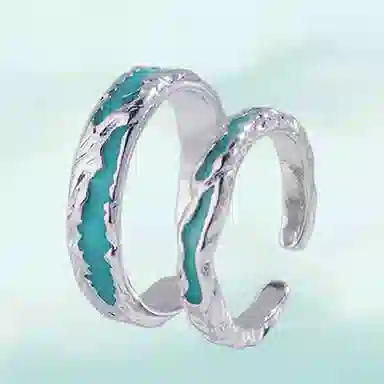 华髻 中国风复古暗影 国潮国风高级 小众设计 日常不规则设计 戒指 男女同款情侣款 礼物