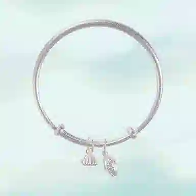 华髻 新中式两世欢莲蓬轻奢百搭高级感两世欢复古旗袍简约小清新甜美磨砂推拉调节莲蓬 手镯 女款