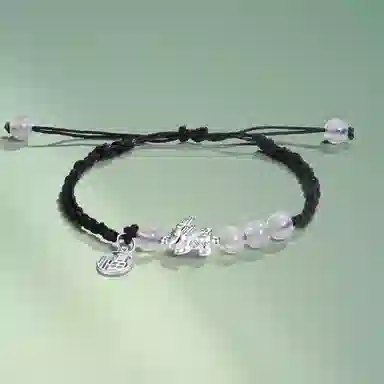 华髻 招财貔貅情侣手链 新中式国潮小众设计黑红编织绳 告白 有礼盒 玛瑙 手链 男女同款情侣款