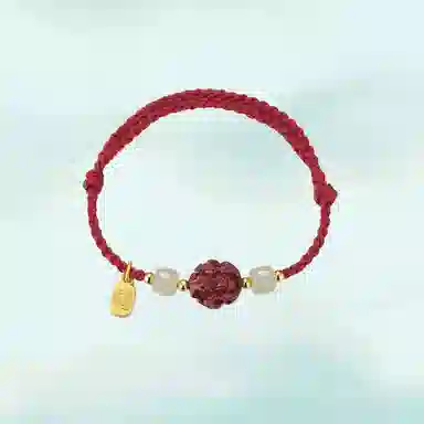 华髻 新中式国风福牌 生肖龙年本命年手工编织红绳 十二生肖绳 高级感转运珠精致可调节 合金 手链 男女同款情侣款 礼盒装