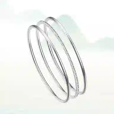 华髻 三生三世素圈磨砂国潮轻奢气质缘定手饰几何新中式简约日常 精致小巧高级小众设计 合金 手环 女款