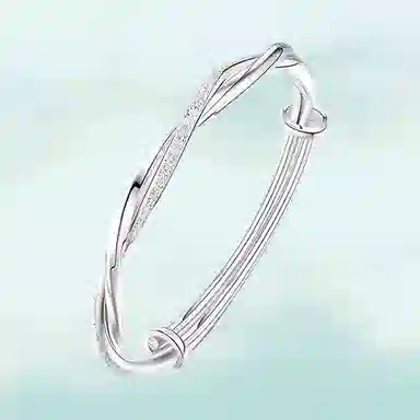 华髻 莫比乌斯磨砂扭曲典雅 国潮国风 合金 手镯 女款