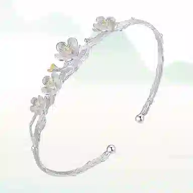 华髻 新中式梅花轻奢百搭高级感复古时尚开口创意梅花个性甜美文艺樱花小清新森系 手镯 女款