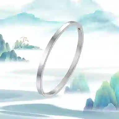 华髻 国潮光面纽扣手镯 男女同款 潮流个性时尚百搭手镯 高级感素圈纽扣手镯 欧美情侣送女生