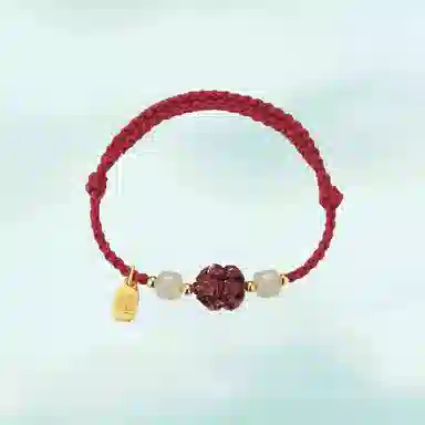 华髻 新中式国风福牌 生肖龙年本命年手工编织红绳 十二生肖绳 高级感转运珠精致可调节 合金 手链 男女同款情侣款 礼盒装