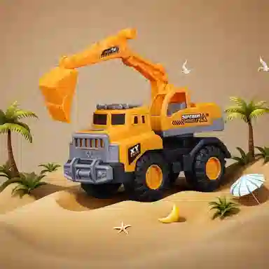 小牧马 惯性挖掘机吊车搅拌机铲车工程车 玩具